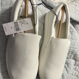 NWOT Lane Bryant slip on sneakers white in color Wide Width